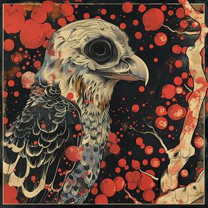 eagle  painting  red  dots  chromolithography  animal  nature  vivid  colorful  art 1055684