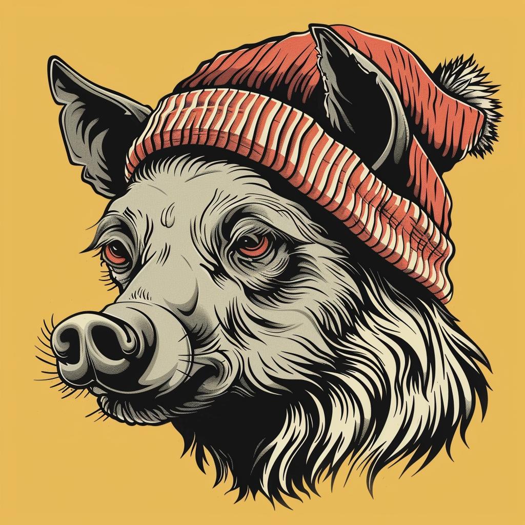 aggressive  animal  streetwise  knit  cap  poster  pig  hat  minimal  urban 959376