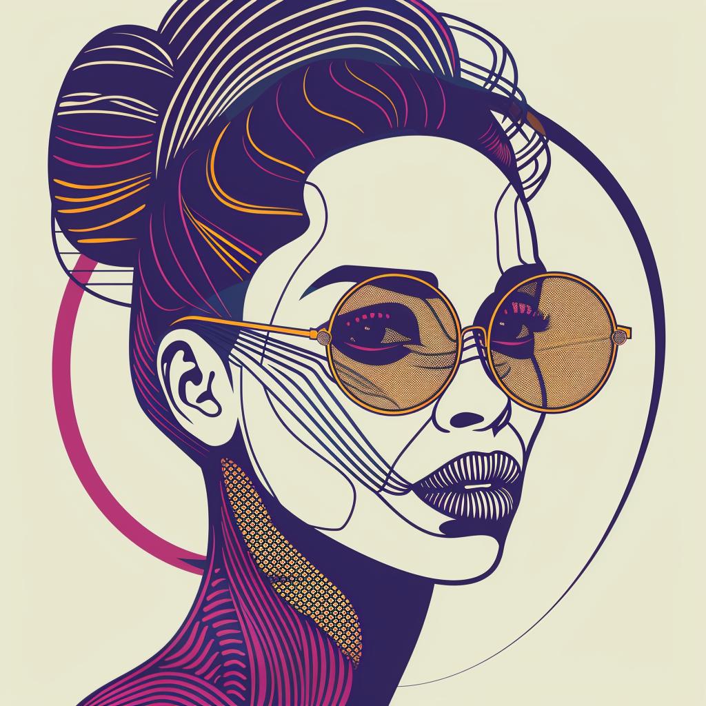PopArt  african-american  woman  female  hair  glasses  vector  illustration  bun  style 936623