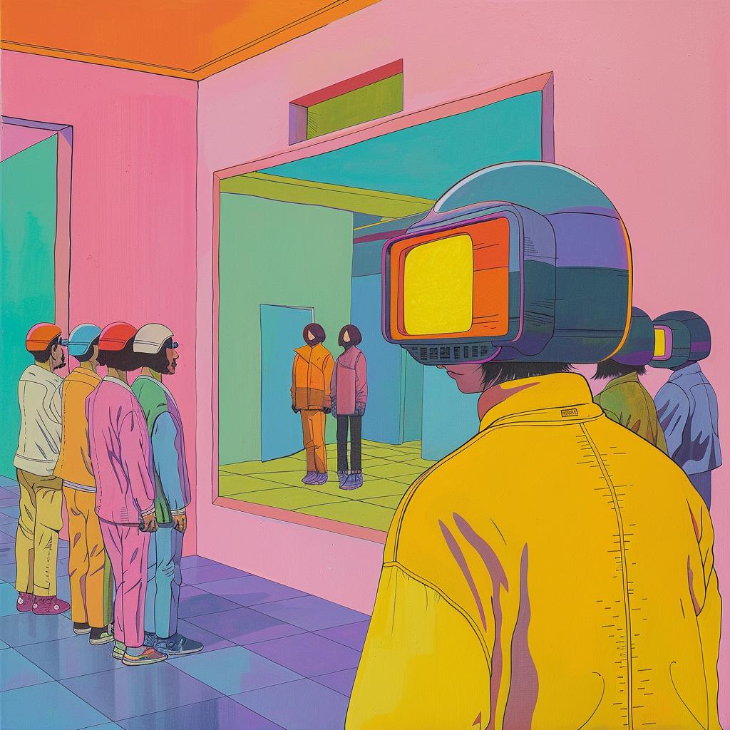 surreal  album  Cyberpunk  mirror  people  painting  creative  art  cover  reflection 977512