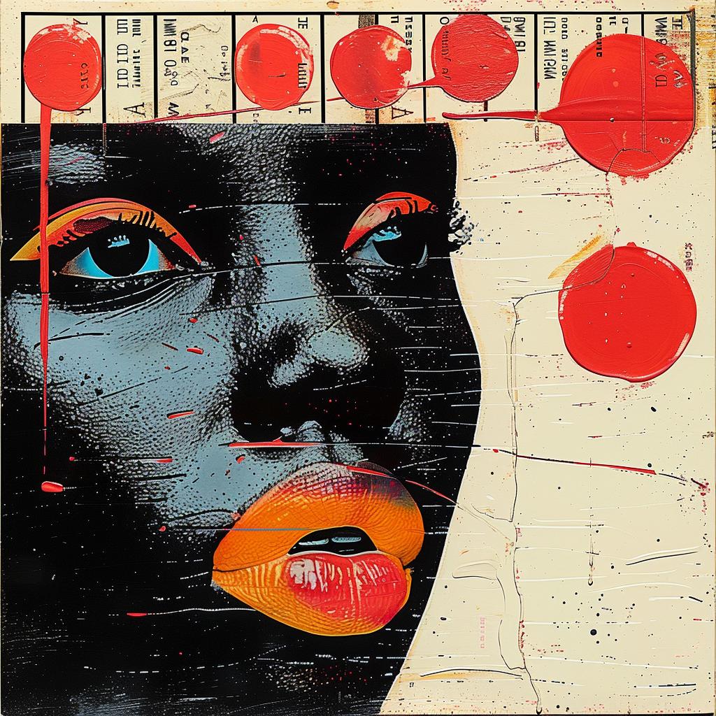 woman  1980s  album  cover  Joan  Cornella  encaustic  African-American  painting  colorful 963474