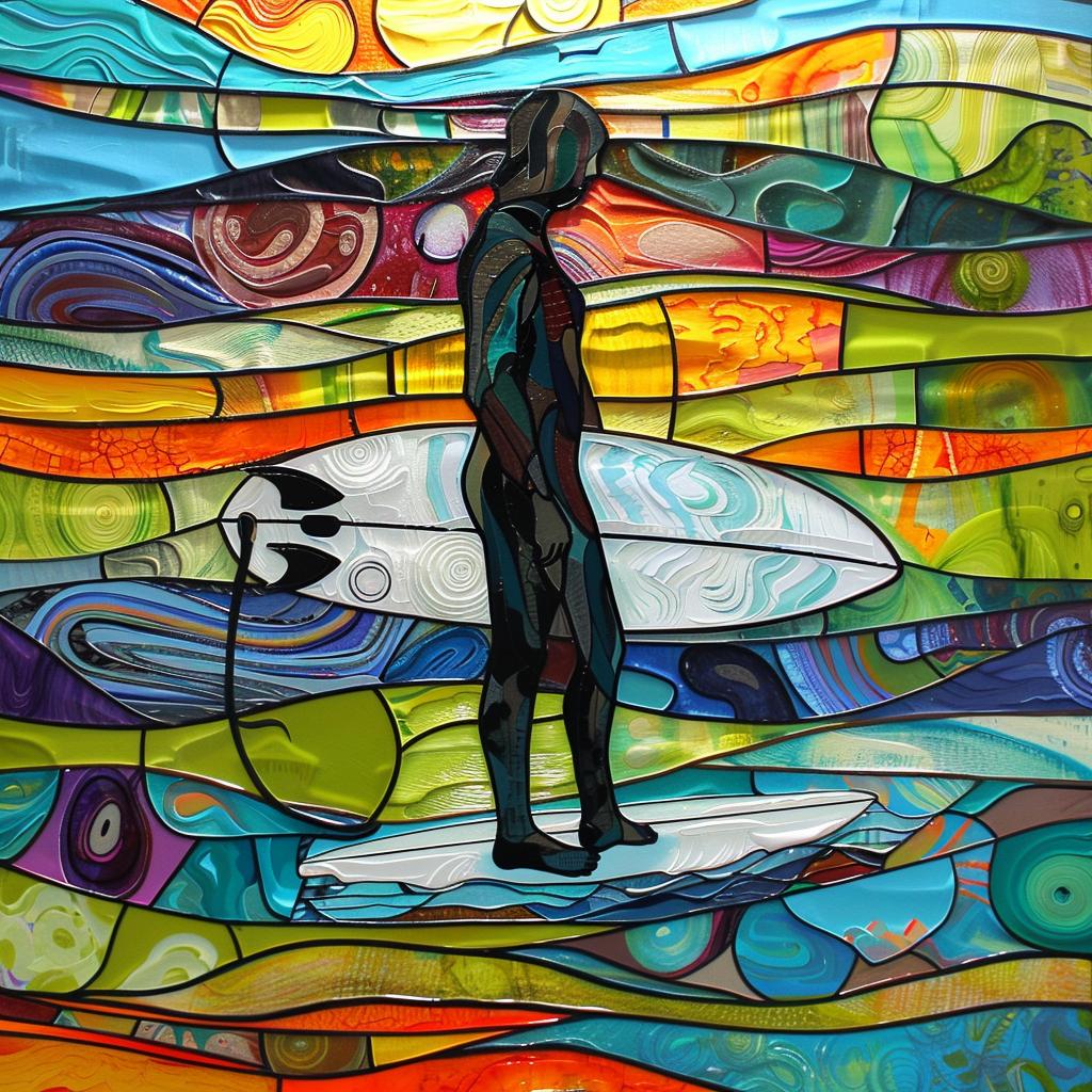 surfer  man  surfboard  colorful  waves  canvas  motion  action  sport  ocean 938575