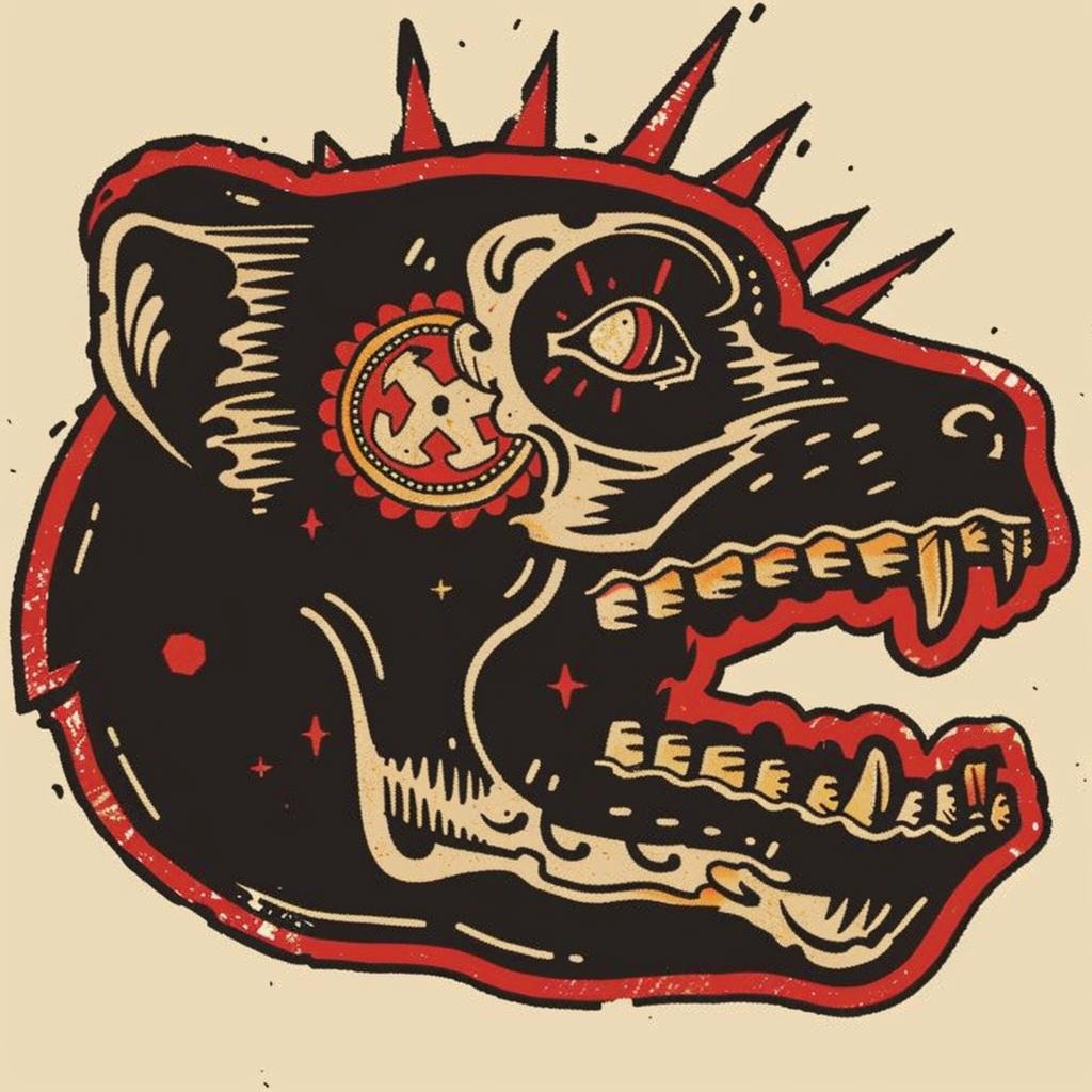 bear  skull  spikes  scream  art  Emek  dark  occult  visual  design 931659