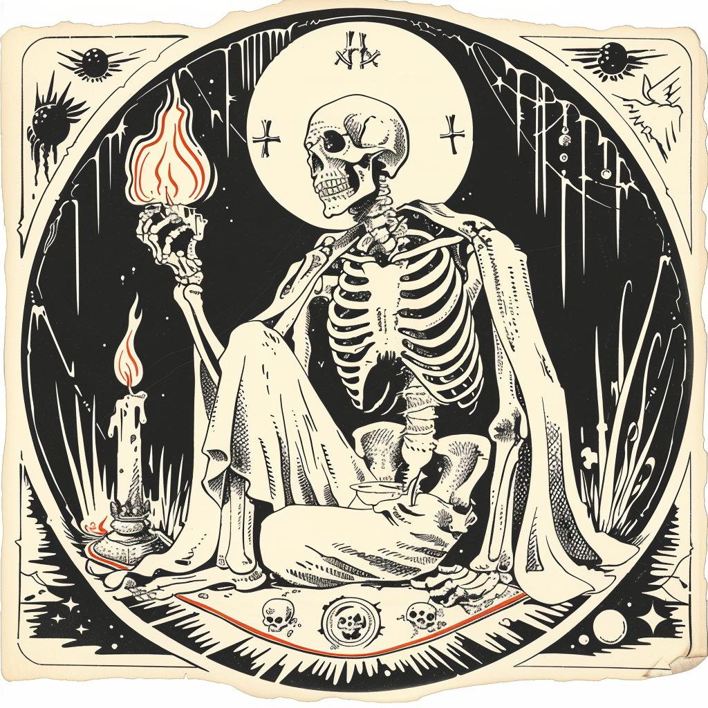 skeleton  black  candle  drawing  provocative  art  dark  occult  introspective  spiritual 935760