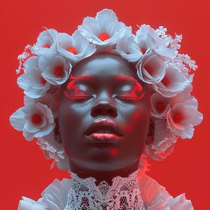 surreal  album  cover  red  white  women  flowers  screenprinting  symbolist  background 1077816