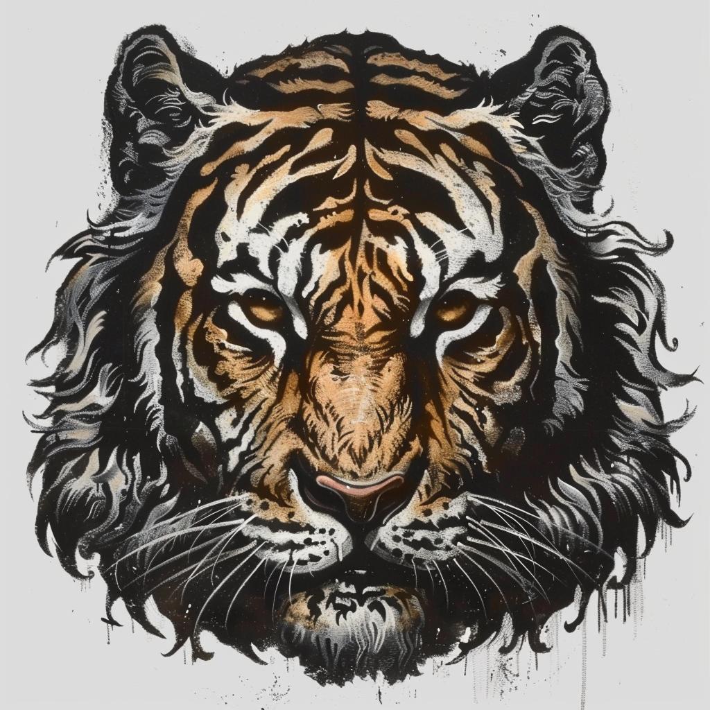 رأس نمر، رسم توضيحي، تصميم حيوان، فن الحياة البرية، هوية 1027658