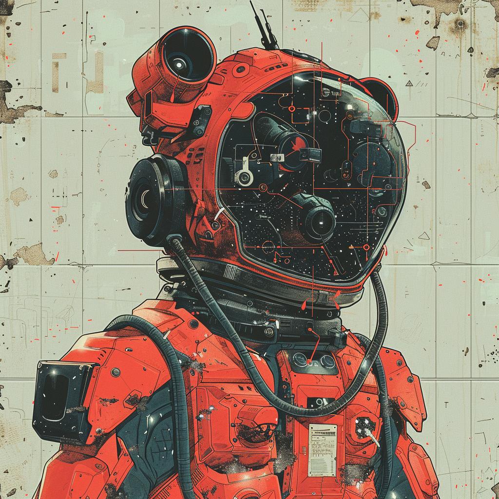 retro  sci-fi  gouache  astronaut  constructivist  punk  cyberpunk  illustration  glitch  poster 922319