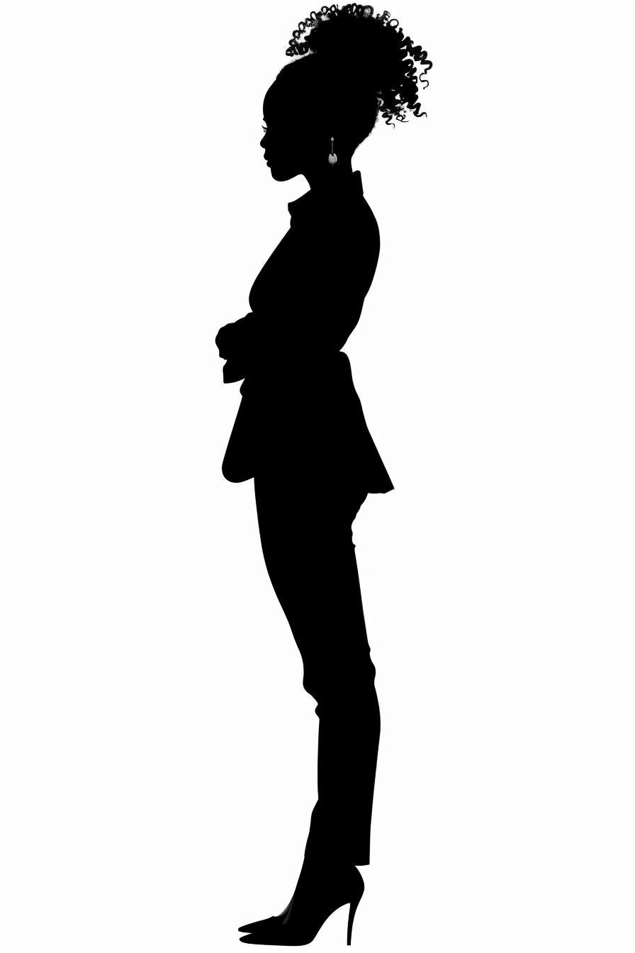woman  business  attire  african-american  silhouette  white  background  svg  vector  stylized 954340