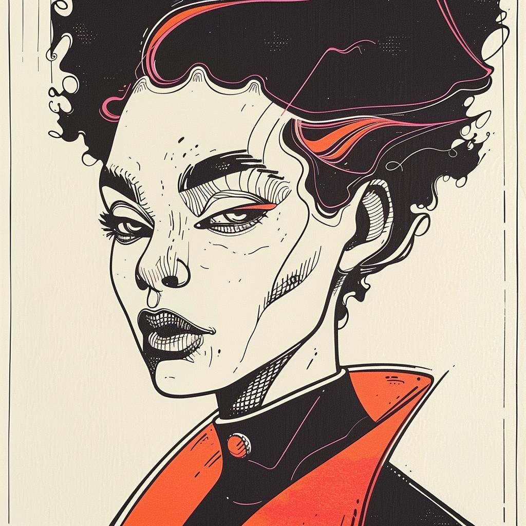 Pop  Art  model  afro  hair  woman  Patrick  Nagel  illustration  white 938254