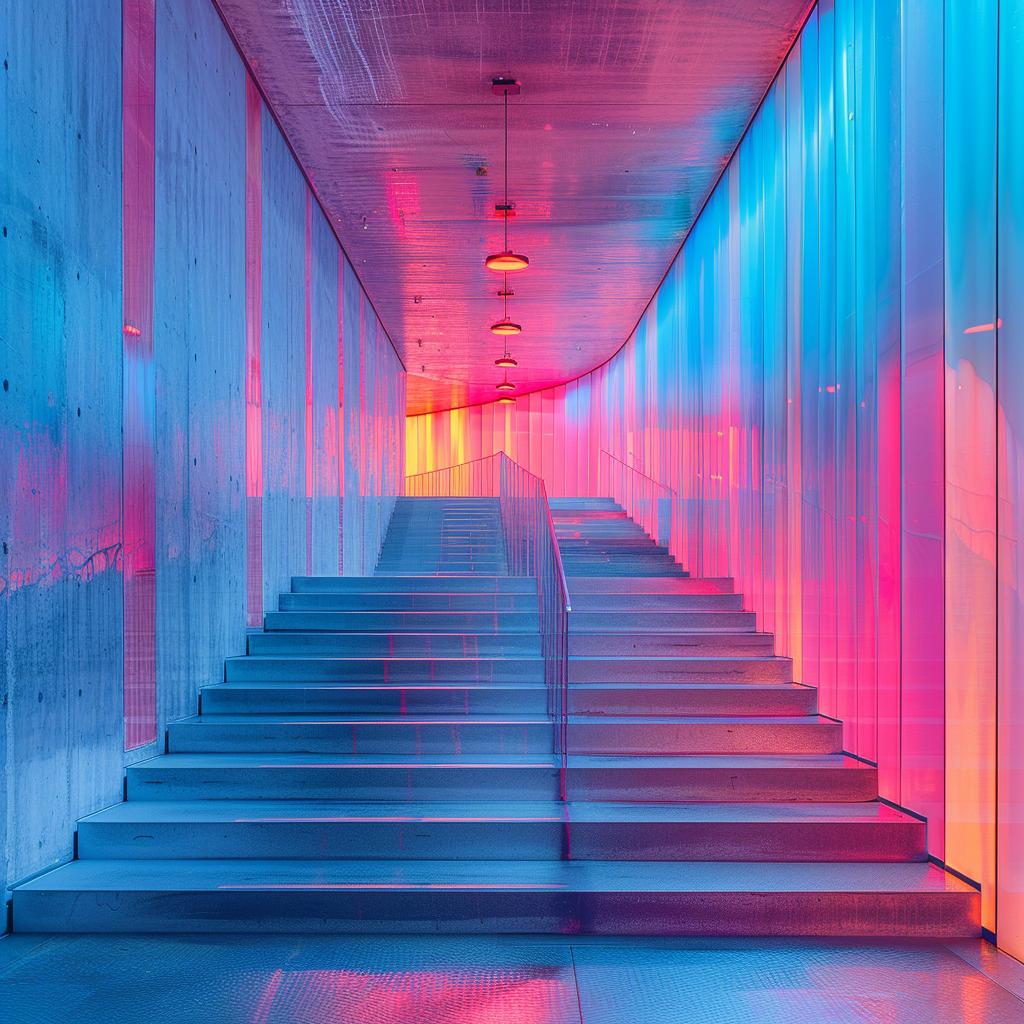photography  lighting  neon  stairs  interior  design  volumetric  unique  surreal  natural 1030733