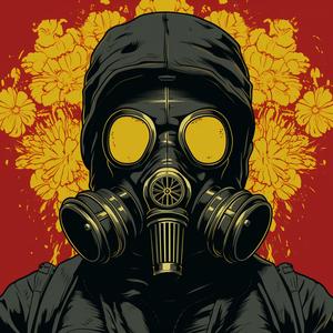 hazmat  worker  mask  symmetrical  design  Japanese  flowers  badge  damask  elements 1078827