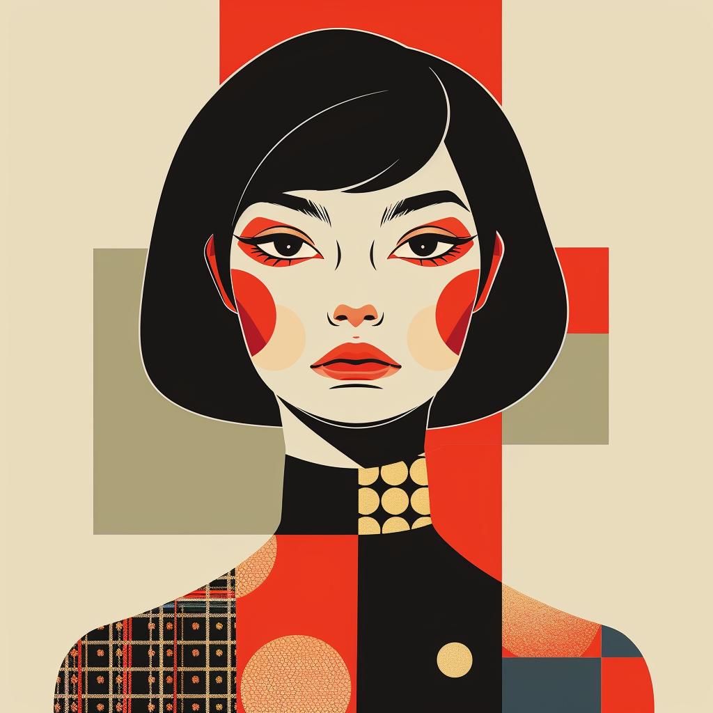 abstract  elegance  portrait  minimalist  chic  geometric  vivid  contrast  modern  style 929403