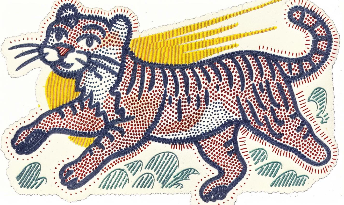 patch  tiger  dot  pattern  sticker  carnival  minimal  design  streetwear  style 961069