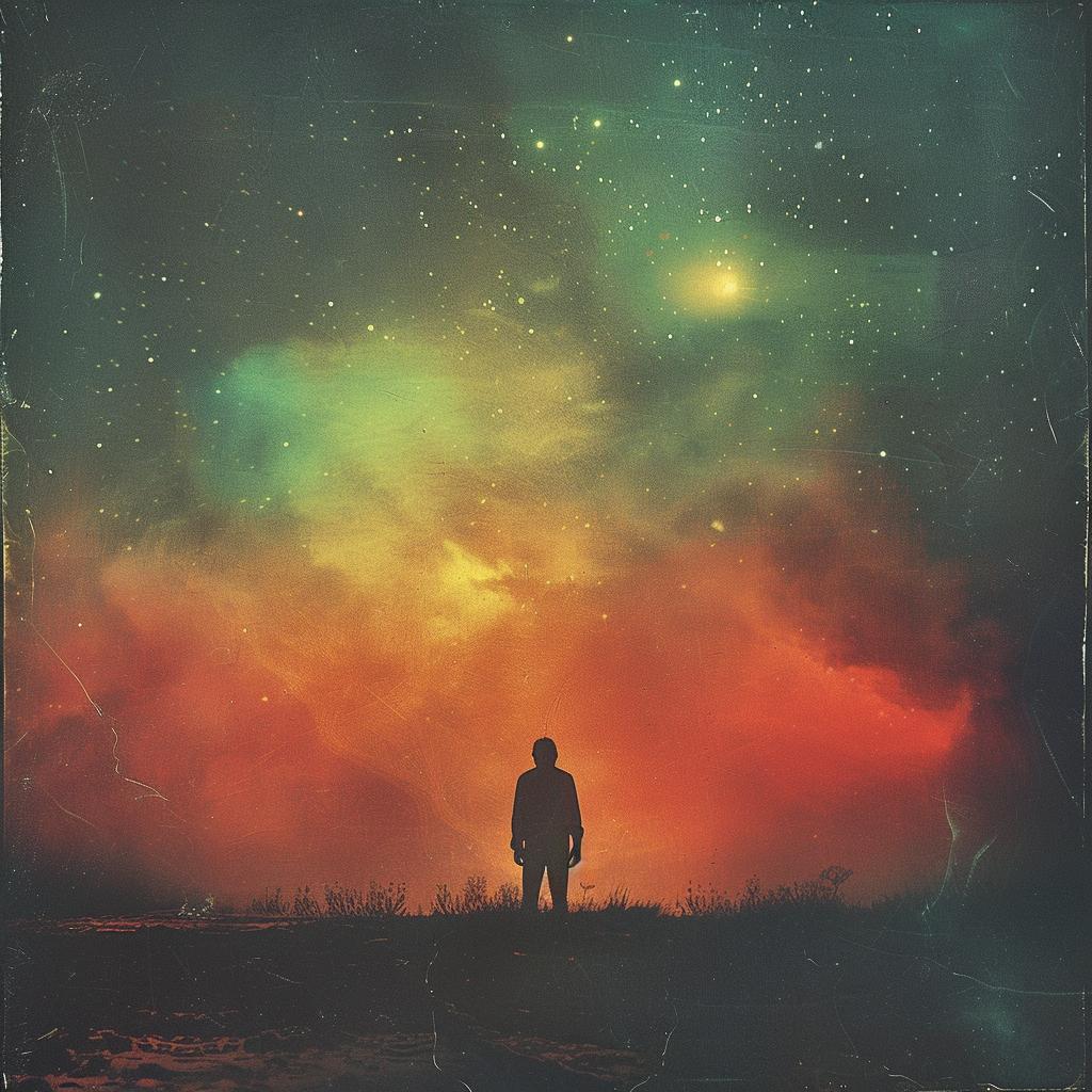 Tycho  album  colorful  sky  stars  man  silhouette  dreamy  atmospheric  night 1026939