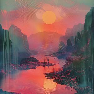 river  sunset  painting  landscape  chromolithography  nature  hues  evening  reflection  scenery 1054408
