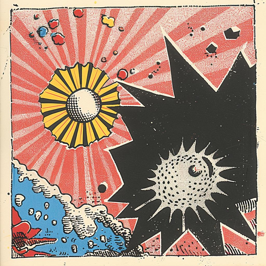 comic  page  sun  rocket  colorful  art  abstract  Ukiyo-e  surreal  creative 916958