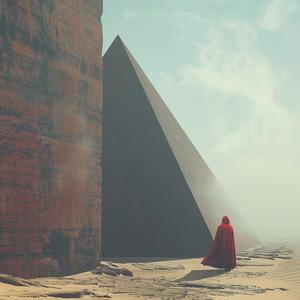 تصوير سريالي، موبيوس، بساطة، خيال، تجريدي، هرمي، عباءة، رجل، سلبي 1040604