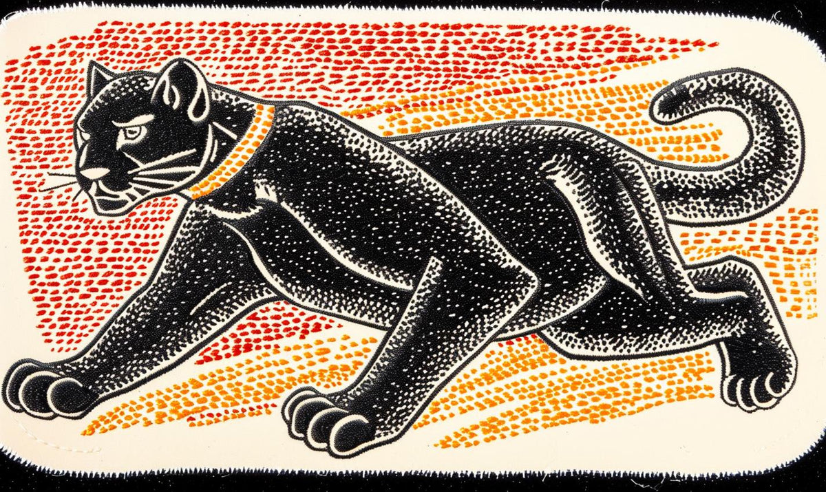 black  panther  yellow  spots  design  contemporary  wildlife  artistic  dynamic  agility 961045