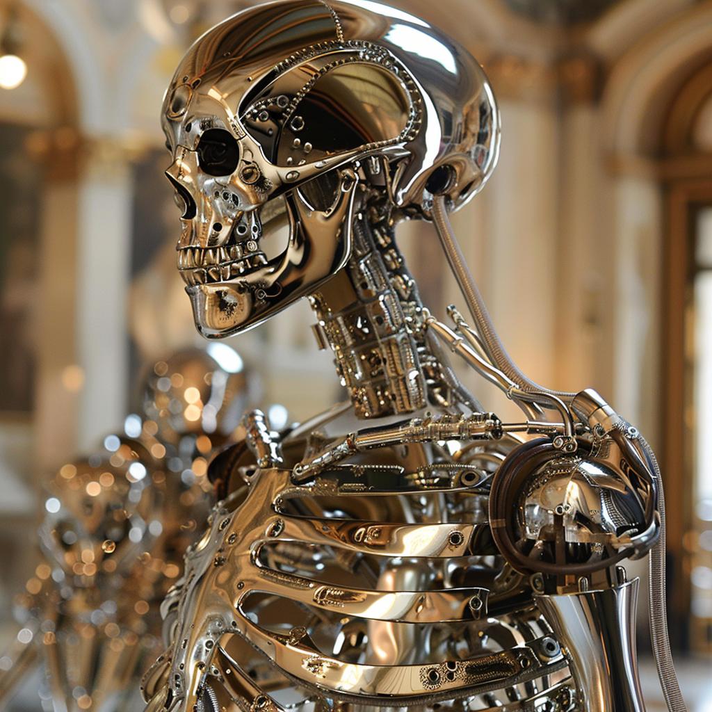 skeleton  metal  glass  Renaissance  futuristic  artistic  stylized  unique  creative  modern 940885
