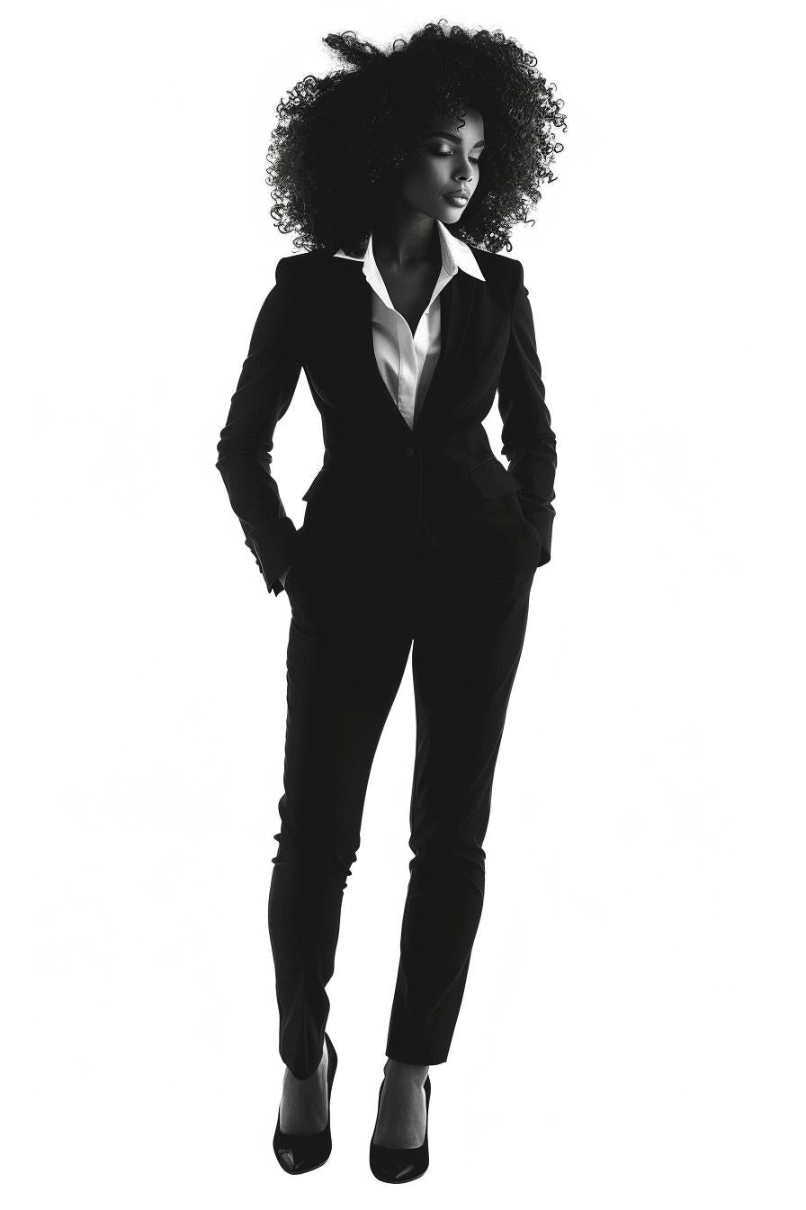 woman  suit  African-American  silhouette  standing  professional  background  vector  white  svg 954330