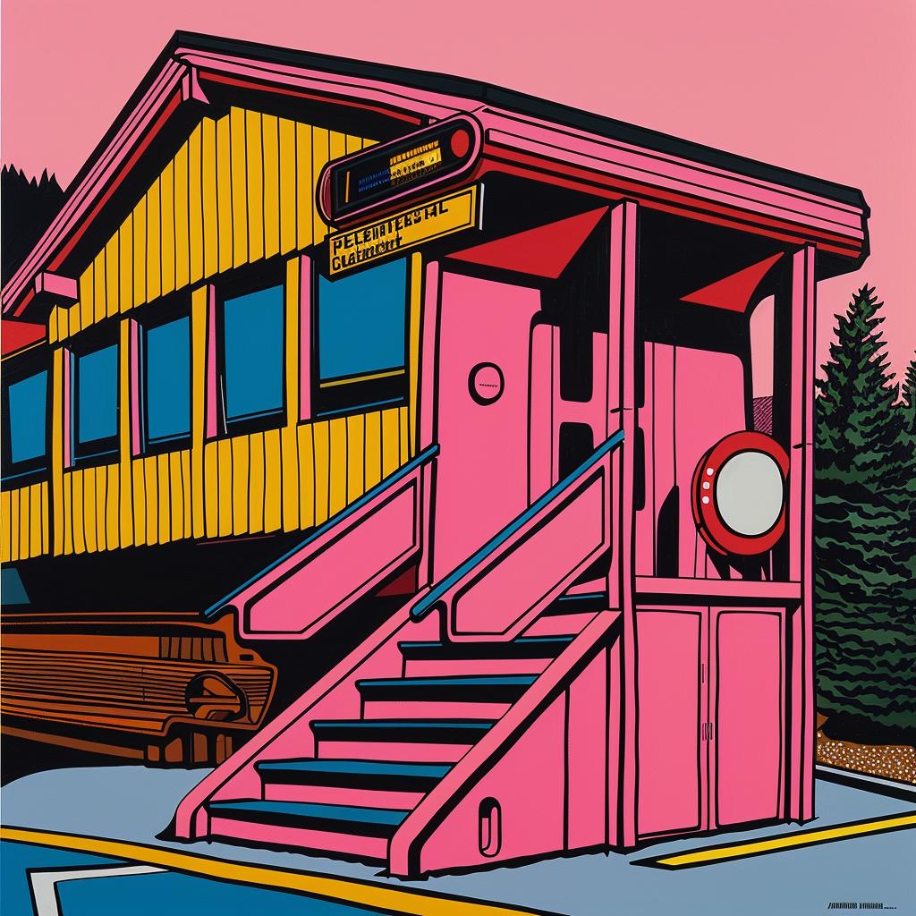 album  cover  building  pink  yellow  simon  stalenhag  stylistic  minimal  axonometrics 969591