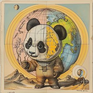 panda  globe  drawing  symbolic  bear  strength  creative  unique  playful  whimsical 1037162