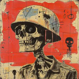 painting  skeleton  helmet  gun  artwork  illustration  dark  macabre  character  edgy 1079291