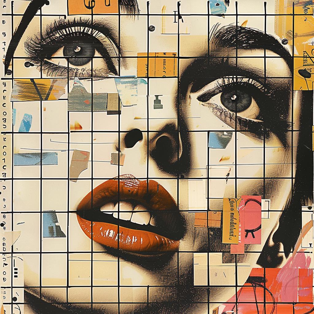 face  squares  overlay  abstract  artistic  modern  design  colorful  portrait  intricate 951001