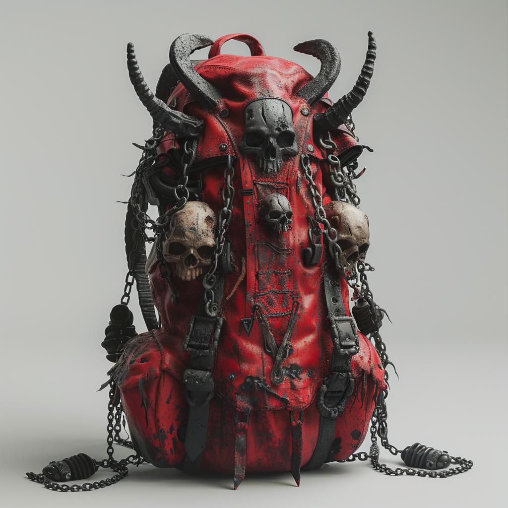 demonic  backpack  chains  skulls  horror  object  dark  background  scary  unreal 960101
