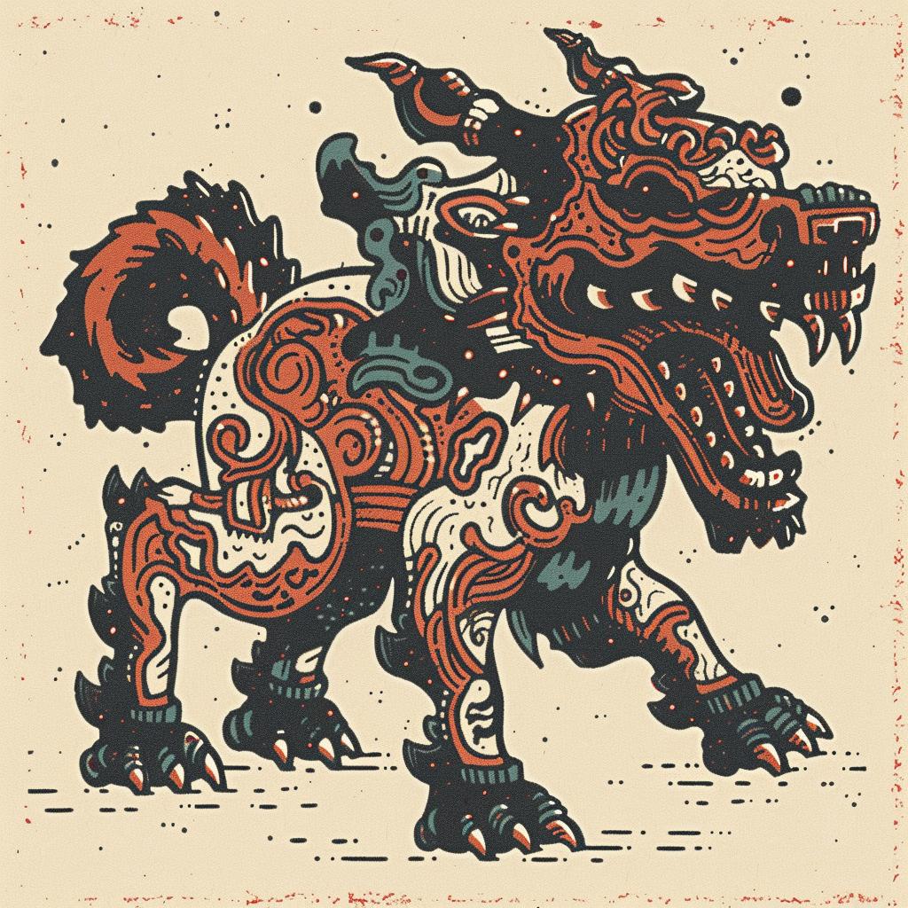 Nychos  mythical  creature  dog  hybrid  animals  illustration  fantasy  Chinese  artistic 931443