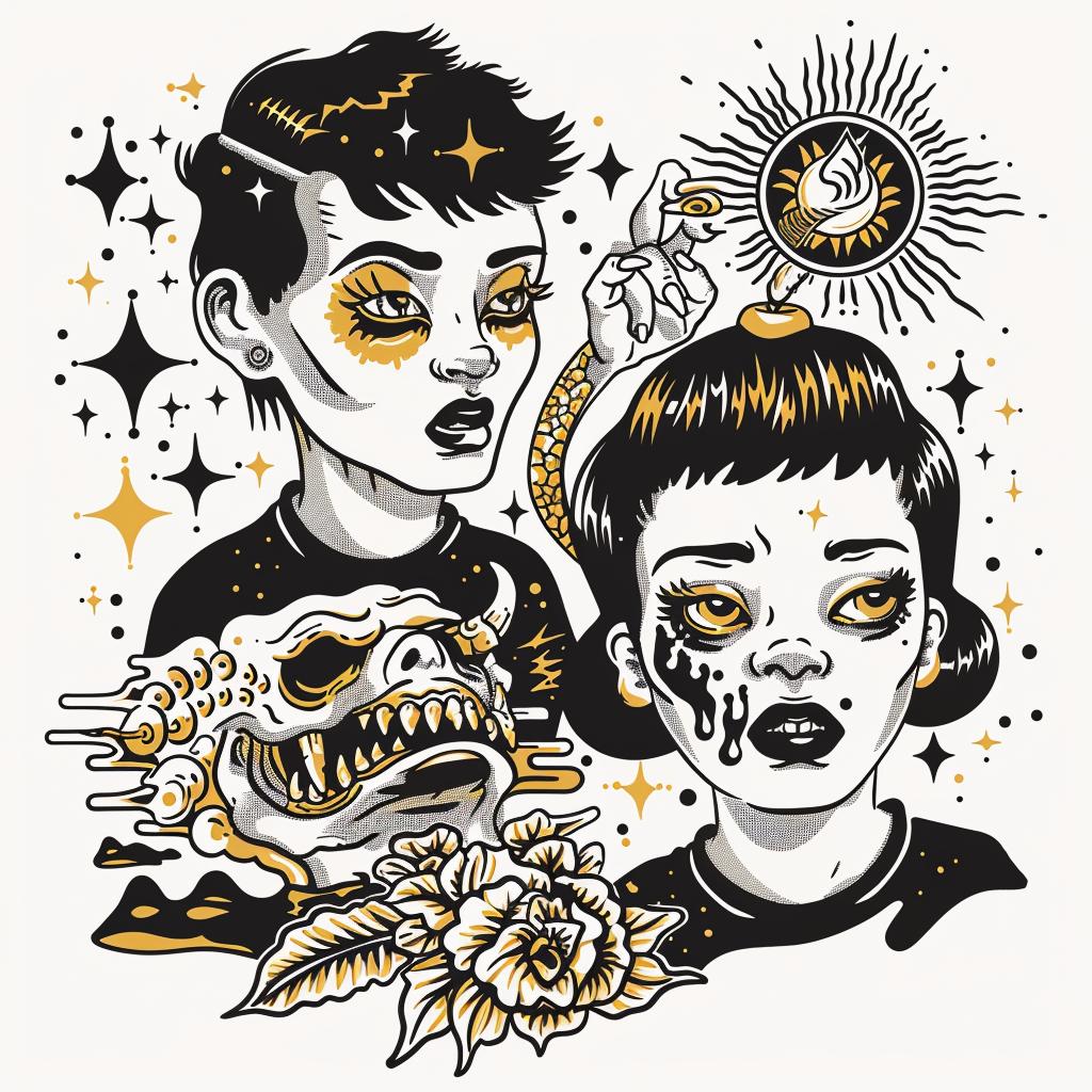 surreal  album  collage  deathmetal  hyper-realistic  Toshio  Saeki  Todd  White  skull 942175