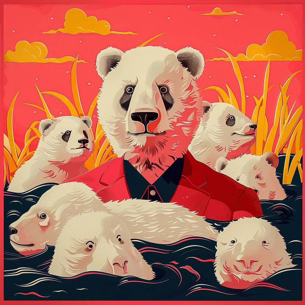 surreal  album  cover  bears  red  suit  creative  poster  Joan  Cornella 1018649