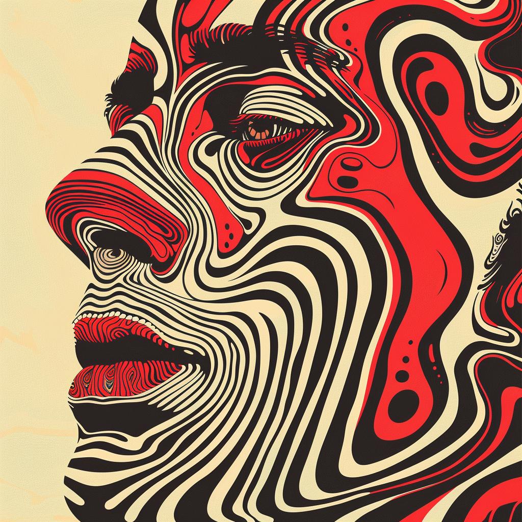 red  cream  album  vector  collage  patterns  man  swirls  white  background 918137