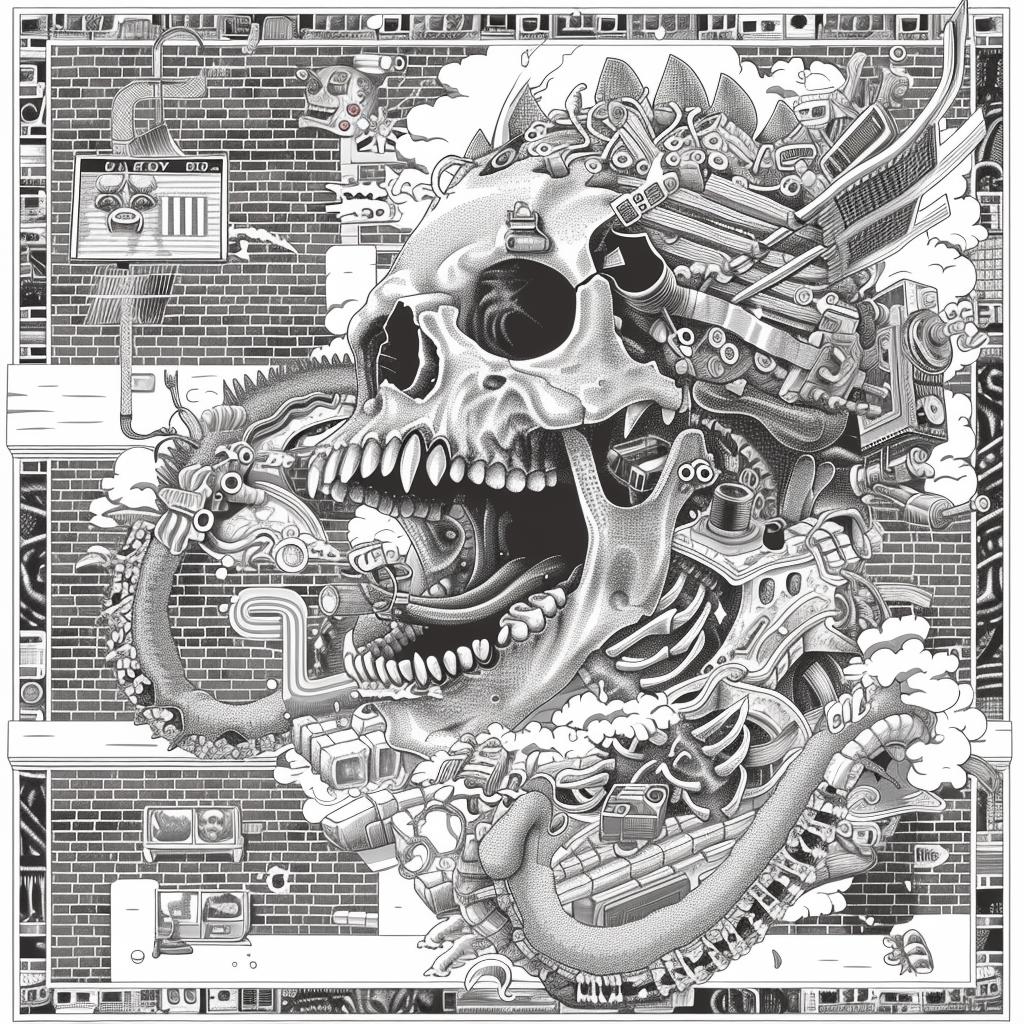 surreal  collage  deathmetal  hyper-realistic  screenprinting  Toshio  Saeki  Todd  White  monster 942129