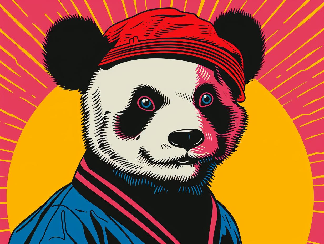 panda  SailorJerry  vintage  illustration  comic  redcap  blueshirt  1950s  art  cool 919418
