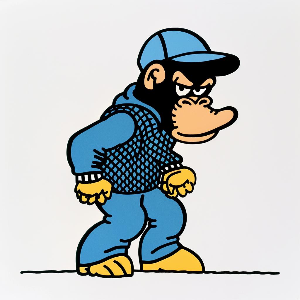 aggressive  animal  streetwise  cartoon  monkey  jacket  hat  blue  minimal  culture 955656