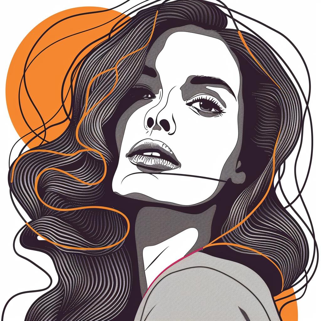 pop  art  woman  brunette  vector  illustration  hair  background  orange  female 936879