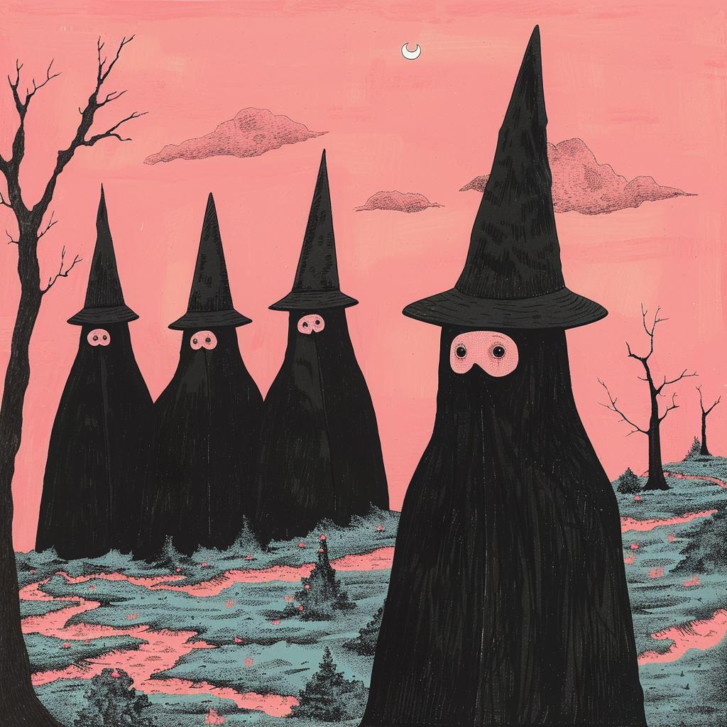 surreal  witches  field  painting  occult  dark  arts  group  mysterious  artwork 1019425