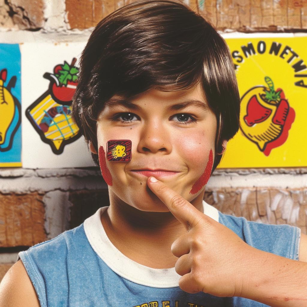 child  gesture  expression  face paint  rebellious  humor  playful  protest  youth  art 940196