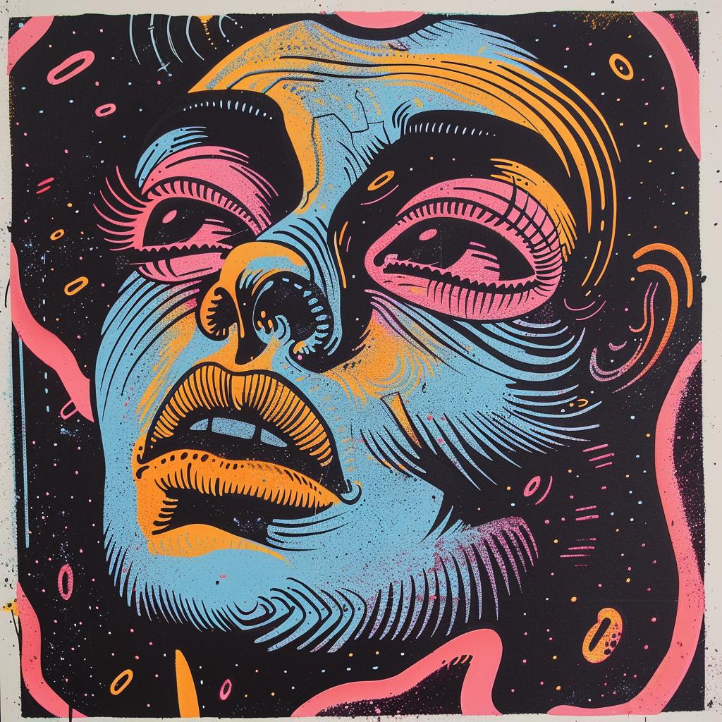 album  cover  colorful  female  face  surreal  creative  hyper-realistic  chaos  symbolist 916851