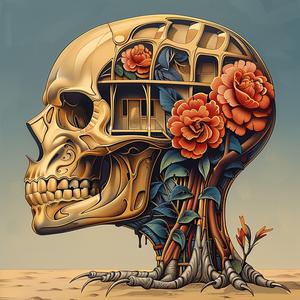 skull  flowers  chromolithography  art  design  colorful  symbol  memento  decorative  statement 1051905