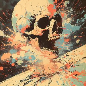 skull  explosion  paint  colors  art  abstract  graphic  details  surreal  visual 1072204