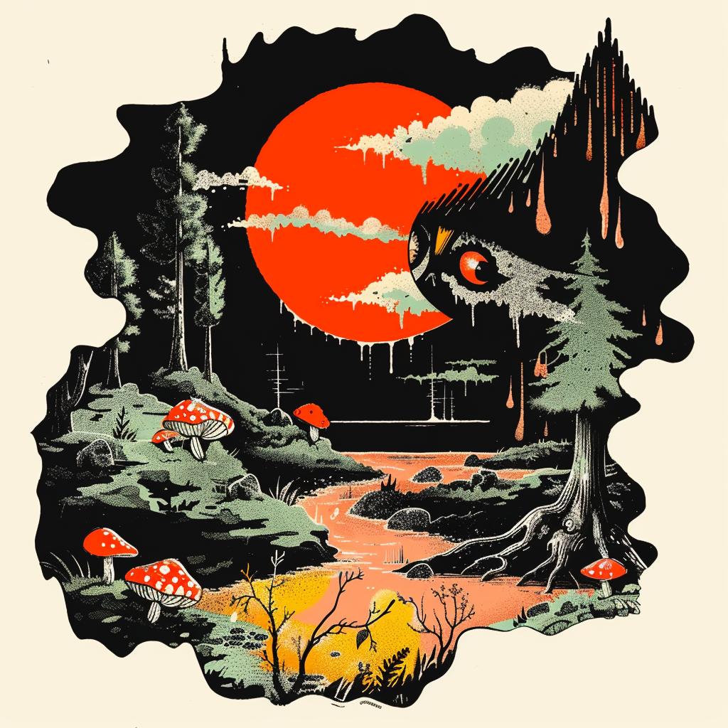 surreal  illustration  album  forest  nature  fantasy  colorful  dreamlike  artwork  design 927752