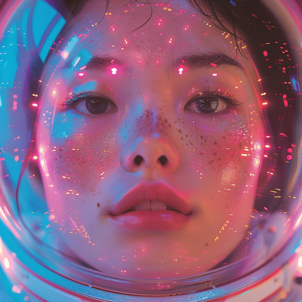 lighting  pink  blue  female  astronaut  sharp  surreal  glow  volumetric  photo 1030928