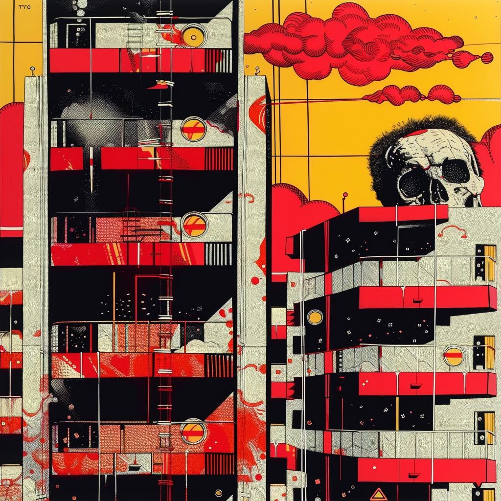 futuristic  cityscape  skull  building  abstract  minimalism  dark  style  art  8k 1021375