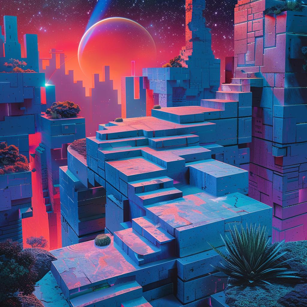 album  cover  1980s  futuristic  city  sky  synthwave  trippy  colorful  geometric 960628