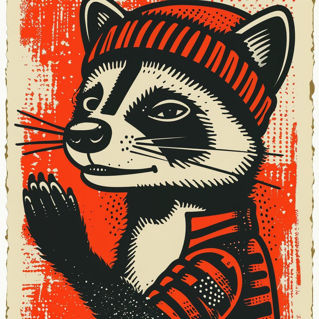 animal  raccoon  streetwise  minimal  poster  culture  vintage  hat  urban  character 957915