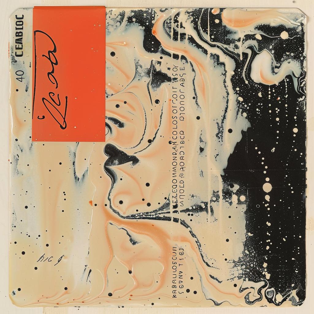 encaustic  paint  orange  black  swirl  abstract  artwork  modern  vibrant  Saul Bass 948085