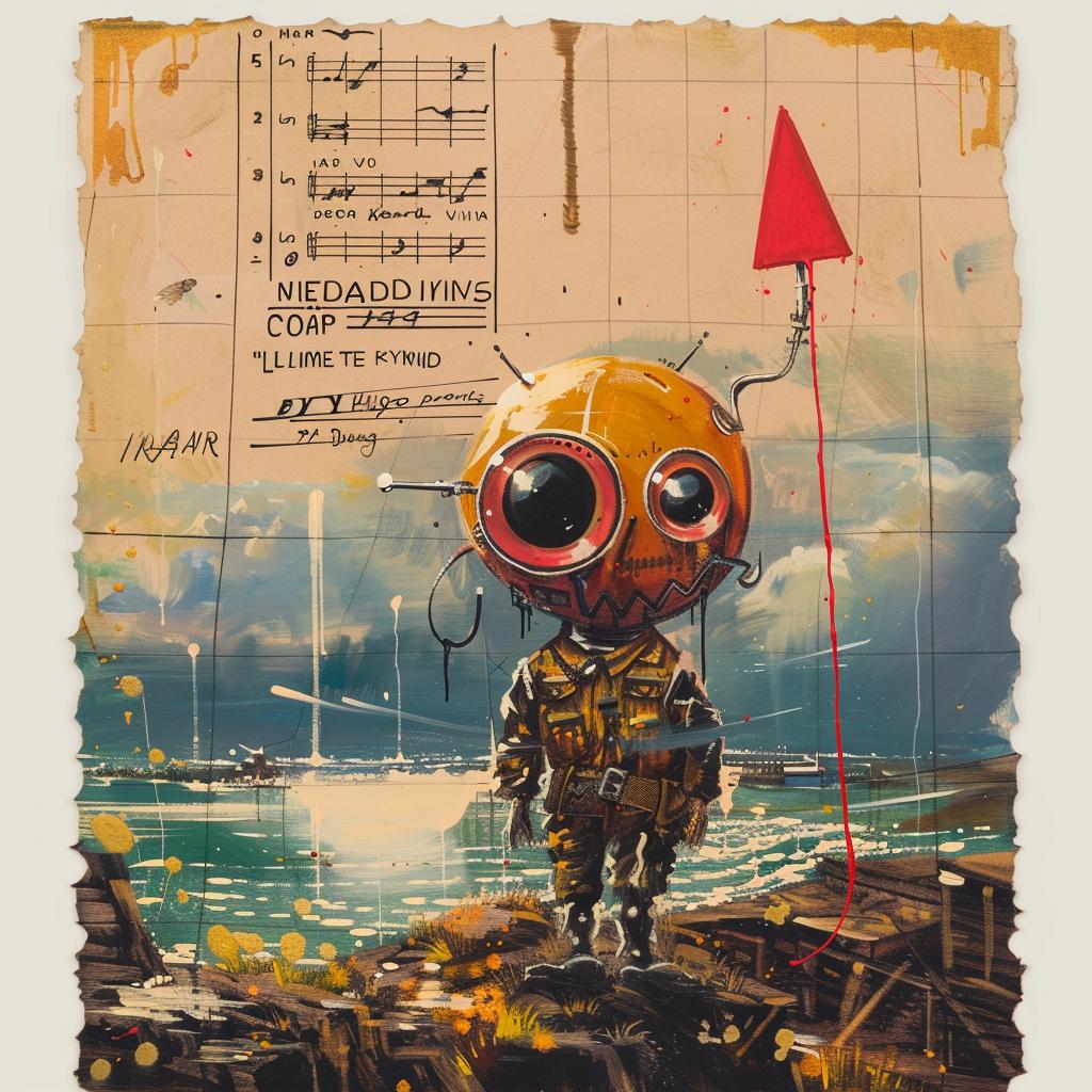 man  flag  painting  surreal  introspective  occult  fisherman  impasto  naturalistic  spiritual 975687