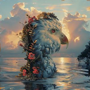 eagle  water  flowers  chromolithography  wildlife  nature  vivid  majestic  fluid  artistic 1040084